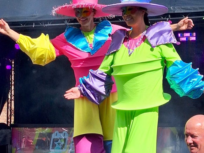 Impressive stilt walkers