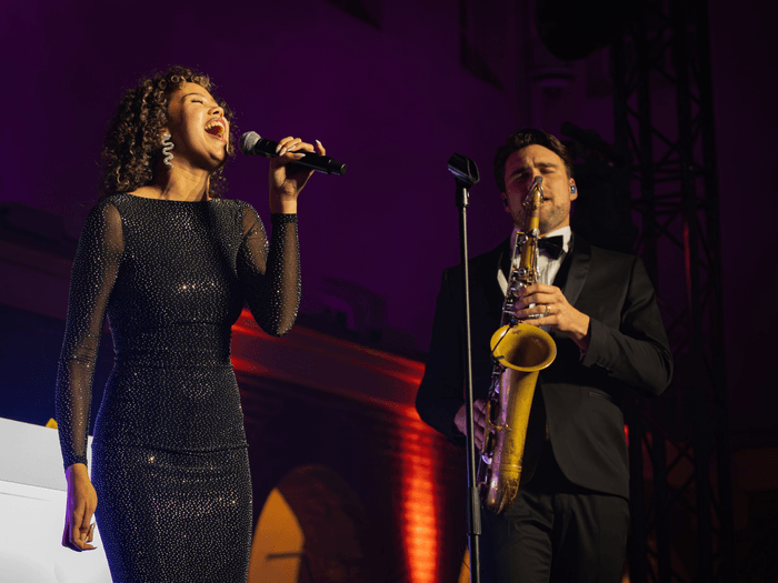 Vocals and saxophone